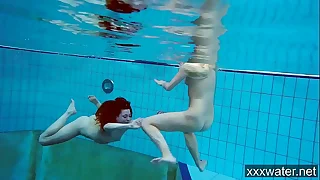 Hot Russian girls swimming in the synthesize